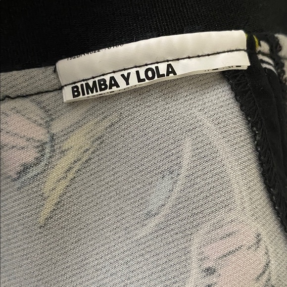 BIMBA Y LOLA Tulip Asymmetrical Black and Floral Midi Skirt Size 4 EU36 - Picture 8 of 15